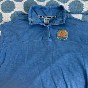 PINK Victoria's Secret Blue Hoodie with Fun Patch